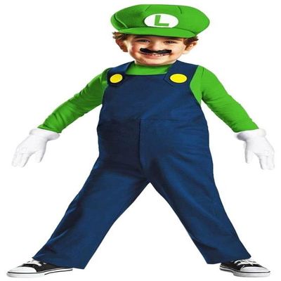 Disguise Super Mario Bros. Luigi Costume, Officially Licensed Super Mario Bros. Costume for Toddlers, Medium (3T-4T)