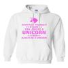 Adult Always Be Yourself Unless You Can Be A Unicorn Hoodie Sweatshirt (Large, White w/Neon Pink) view 1