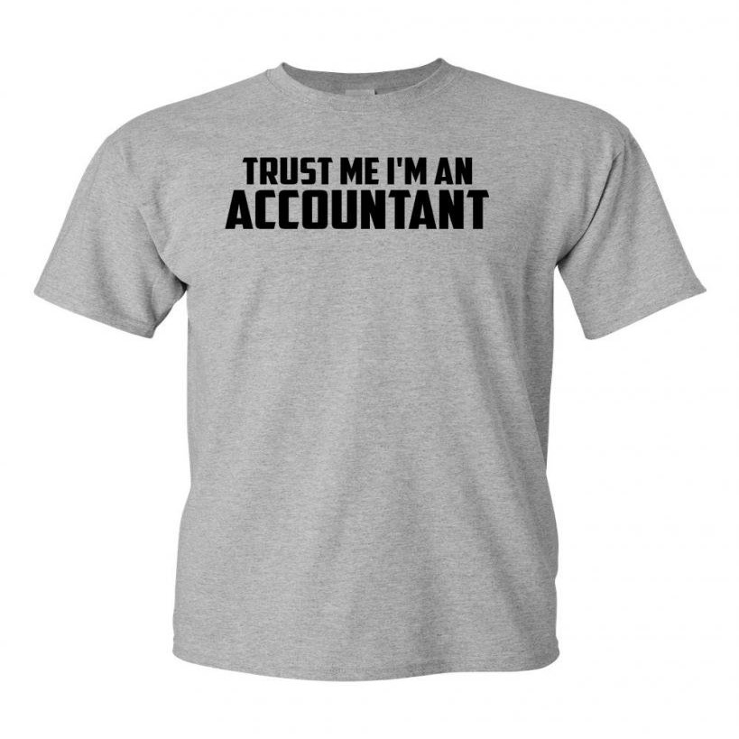Trust Me I'm an Accountant Adult Unisex T-Shirt Tee (Large, Gray)