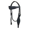 HILASON Western Horse Headstall Genuine American Leather Basket Weave Black | Bridle view 1