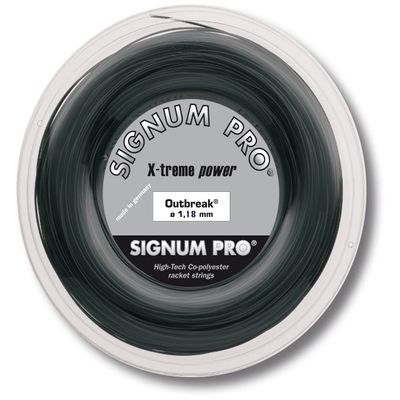 Signum Pro Outbreak Bobine Cordage de Tennis Noir 1,18 mm x 200 m