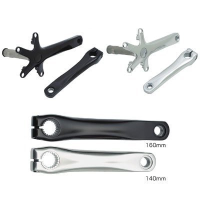 DIXNA V23P026 La Crank Arm Set, Color/Crank Length: 6.7 inches (170 mm), Black