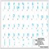 Hebrew Keyboard Decals ON Transparent Background with Blue, Black, Green, RED, White OR Yellow Lettering (Blue) view 2