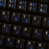 Hebrew Keyboard Decals ON Transparent Background with Blue, Black, Green, RED, White OR Yellow Lettering (Blue) view 4