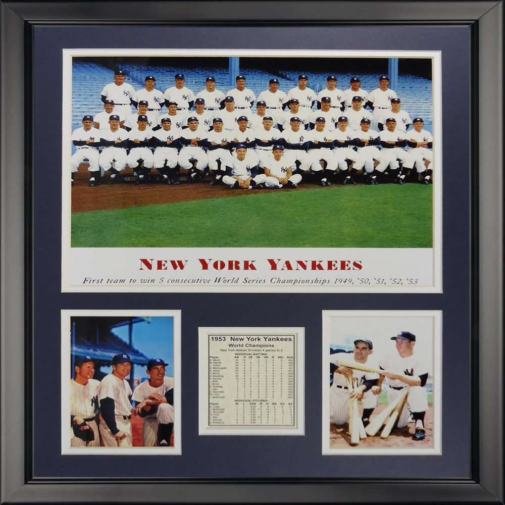 Legends Never Die 1953 New York Yankees World Series Champions Framed Photo Collage, 16" x 20"