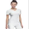 HeartSoul Women's Pitter-Pat V-Neck Scrubs Shirt, White, XX-Small view 1