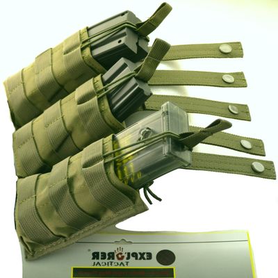 EXPLORER Triple Mag Holder, Olive Green, 12-Inch x 1-Feet x 6.5-Inch