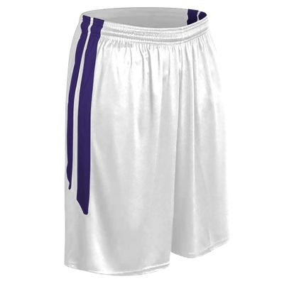 CHAMPRO Dri Gear Muscle Polyester Basketball Short, Youth X-Large, White, Purple