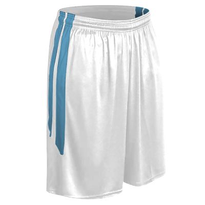 Champro Dri Gear Muscle Polyester Basketball Short, Youth Small, White, Light Blue