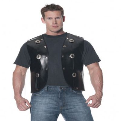 Underwraps Men's Biker Vest, Black, One Size