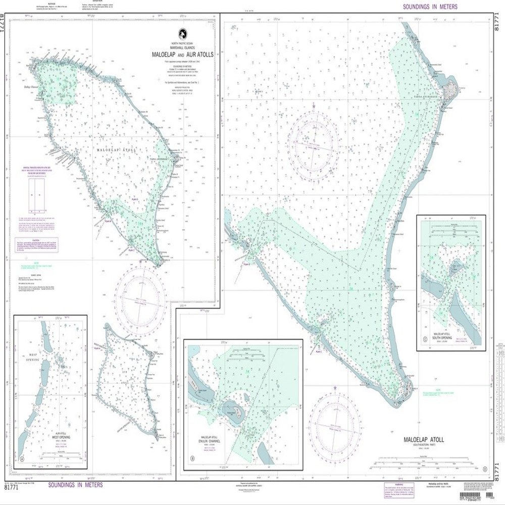 NGA Chart 81771: Maloelap and AUR Atolls (Marshall Islands)