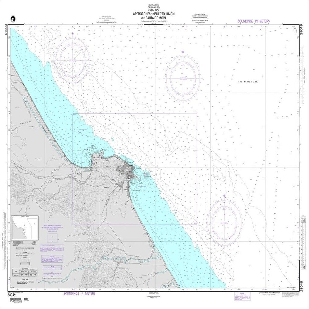 NGA Chart 28049: Approaches to Puerto Limon and Bahia de Moin