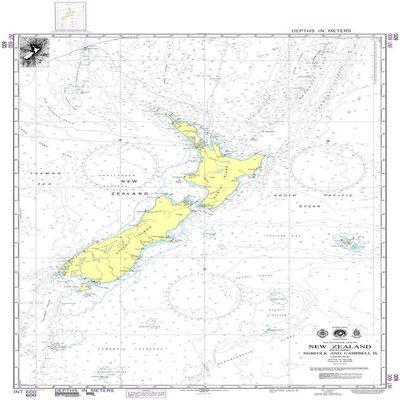 NGA Chart 600: New Zealand including Norfolk and Campbell Islands
