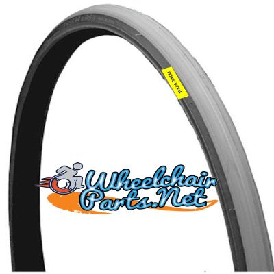 Pair of 24 X 1 AIR Pneumatic, Gray Dark Skin V-TRAC Sports & Court TIRE- Requires AIR Inner Tube