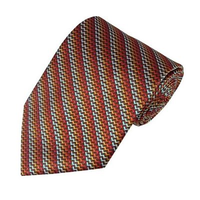 NYFASHION101 Multi Shaded Vertical Chevron Microfiber 2.75" Slim Necktie, Brown