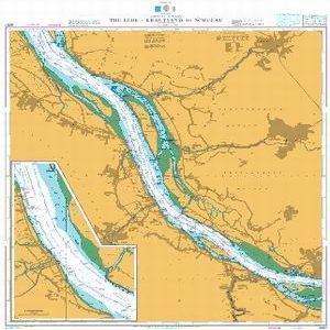 UKHO BA Chart 3267: North Sea Germany, The Elbe Krautsand to Schulau.Stadersand
