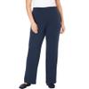 Woman Within Plus Size Tall 7-Day Knit Wide-Leg Pull-On Pants - 6X, Navy view 1