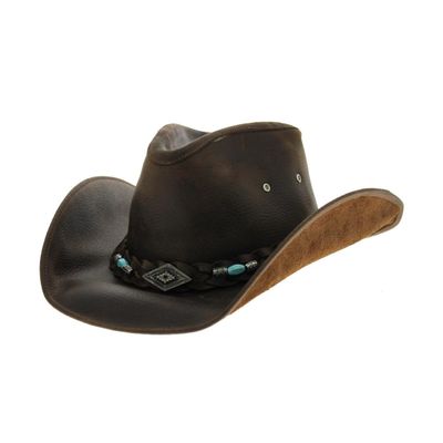 Bullhide Royston - Leather Cowboy Hat (Large, Chocolate)