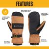 Carhartt Men's Waterproof Insulated Knit Cuff Mitten, Brown/Black, Medium view 4