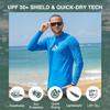 Kanu Surf Men's Long Sleeve Platinum UPF 50+ Rashguard, Royal, Large view 2