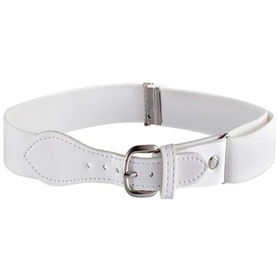 Buyless Fashion Kids and Toddler Adjustable Elastic Stretch Belt with Leather Closure - KBLT100-White