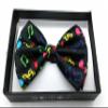 Color Tuxedo Classic Bow Tie, Cravat, Necktie, Neckwear Adjustable Men's Fashion Bowtie - Rainbow Music Notes view 1