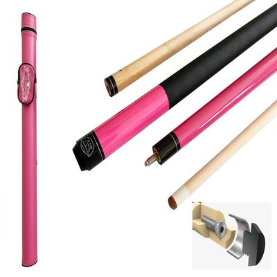 Champion ST14 Pink Billiards Pool Cue Stick, Pink Pool Case, Champion Pool Glove, 3 cue Tips 21 oz