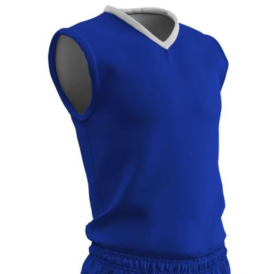 Champro Clutch Z-Cloth, Dri-Gear Reversible Basketball Jersey, Adult X-Large, Royal, White