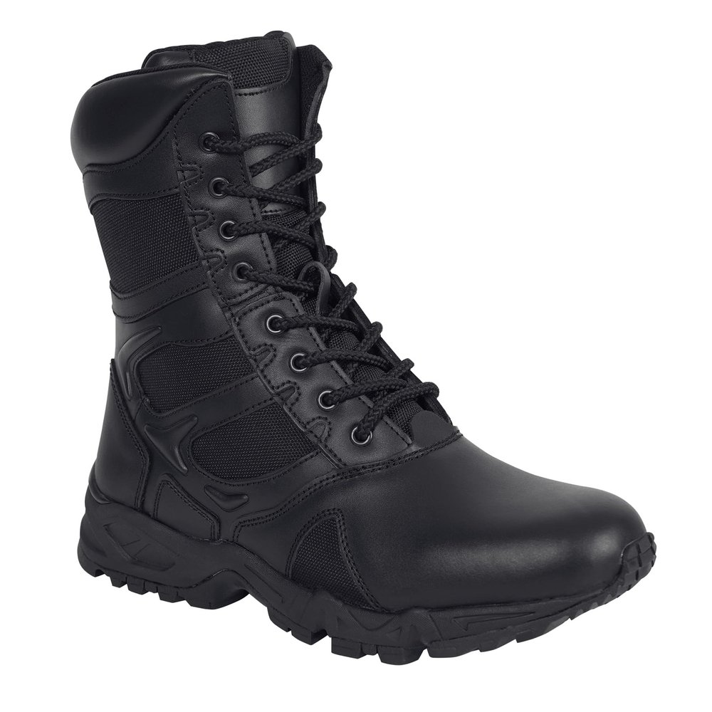 Rothco Forced Entry Deployment Boot with Side Zipper 8 Inch Tactical Uniform Boots Black 8 Regular