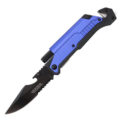 Wartech YC-S-9045-BL Spring Assisted 5 in 1 Pocket Knife, 8.5",Blue
