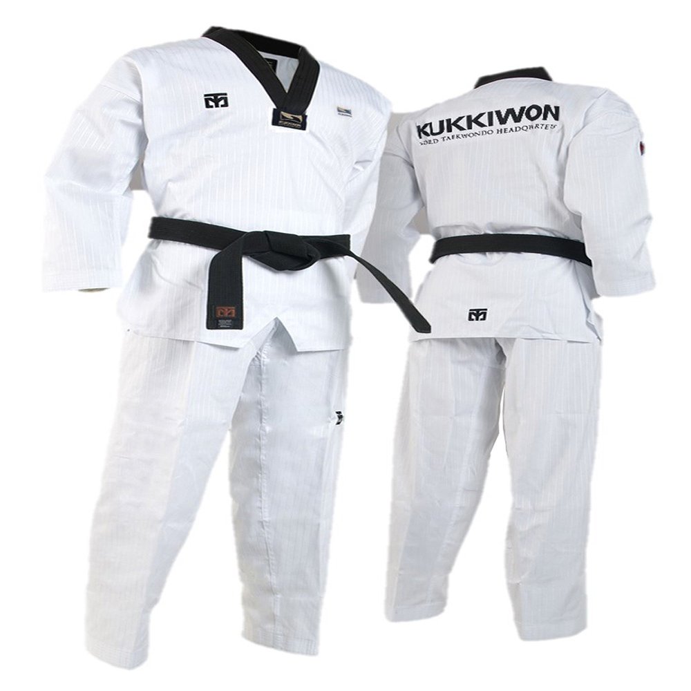 MOOTO BS4 Kukkiwon/Kukkiwon Demo Team Official Uniforms WTF Taekwondo DoBok 1 to 7 (Kukkiwon Patch, 150(US1)(4.59~4.92ft or 140-150cm))
