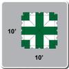 TentandTable 10-Foot x 10-Foot Tent Top | for West Coast Frames | 16oz Block-Out Premium Vinyl | Green/White | Indoor/Outdoor | for Parties, Weddings, and Events | Commercial and Residential Use view 2