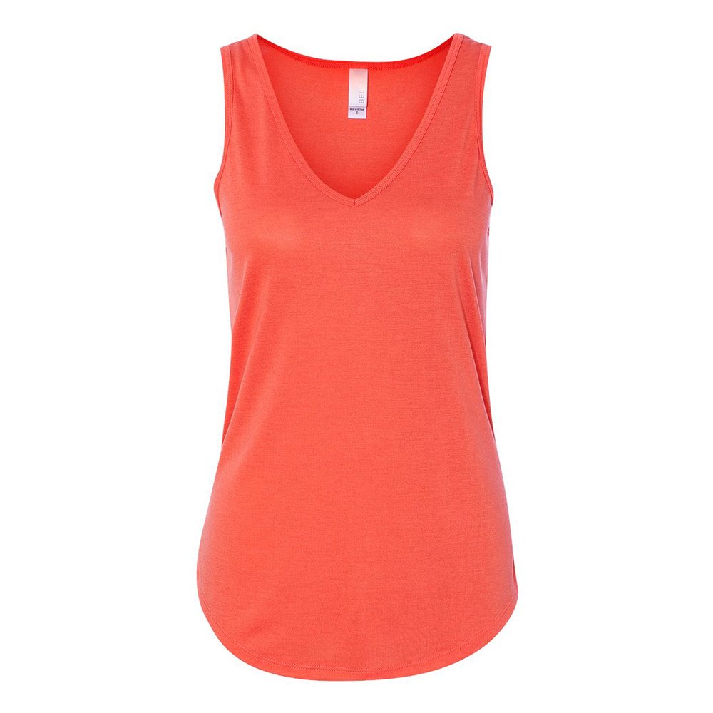 Bella + Canvas Ladies' Flowy V-Neck Tank (Coral) (Small)