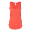 Bella + Canvas Ladies' Flowy V-Neck Tank (Coral) (Small) view 1