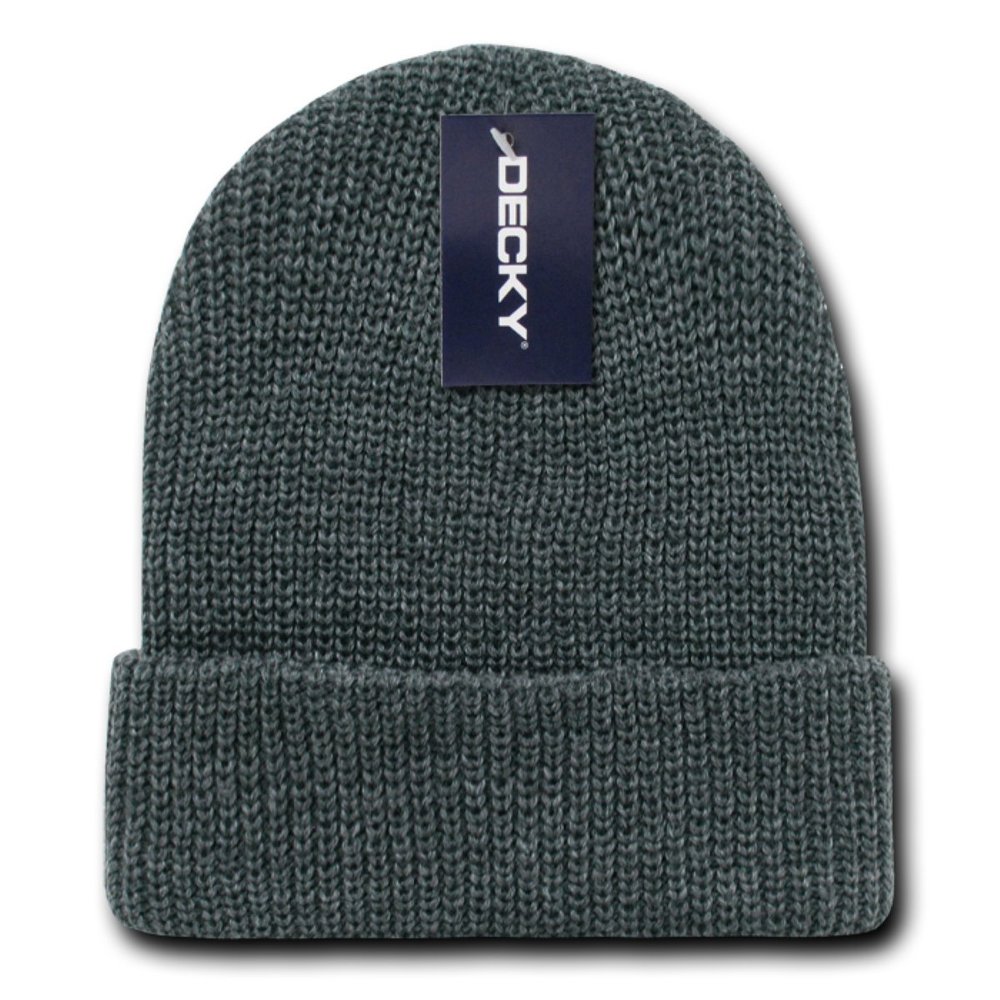 DECKY inc GI Watch Acrylic Snug fit Braided Cuffed Beanies Skull Hat 600 Heather Charcoal