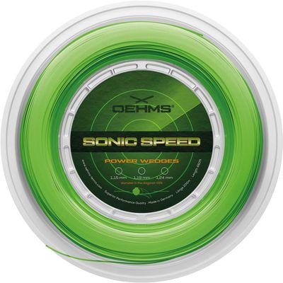 OEHMS Sonic Speed | Clover Shaped Co-Polyester Tennis String | Power & Spin | 1.24mm (17g) | 200 m Reel (660 ft)