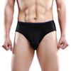 100% Silk Knit Mens Wide Waistband Briefs Men's[USS,Black] view 1