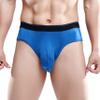 100% Silk Knit Mens Wide Waistband Briefs Men's[USXXL,Blue] view 1