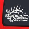 Mathews Logo with Elk - White Archery Hunting window decal sticker view 1