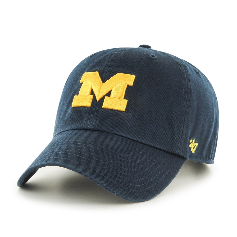 NCAA Michigan Wolverines '47 Brand Clean Up Adjustable Hat, Navy 1, One Size