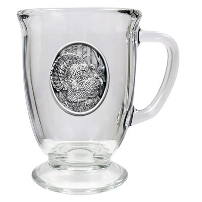 Heritage Pewter Turkeys Clear Coffee Mug