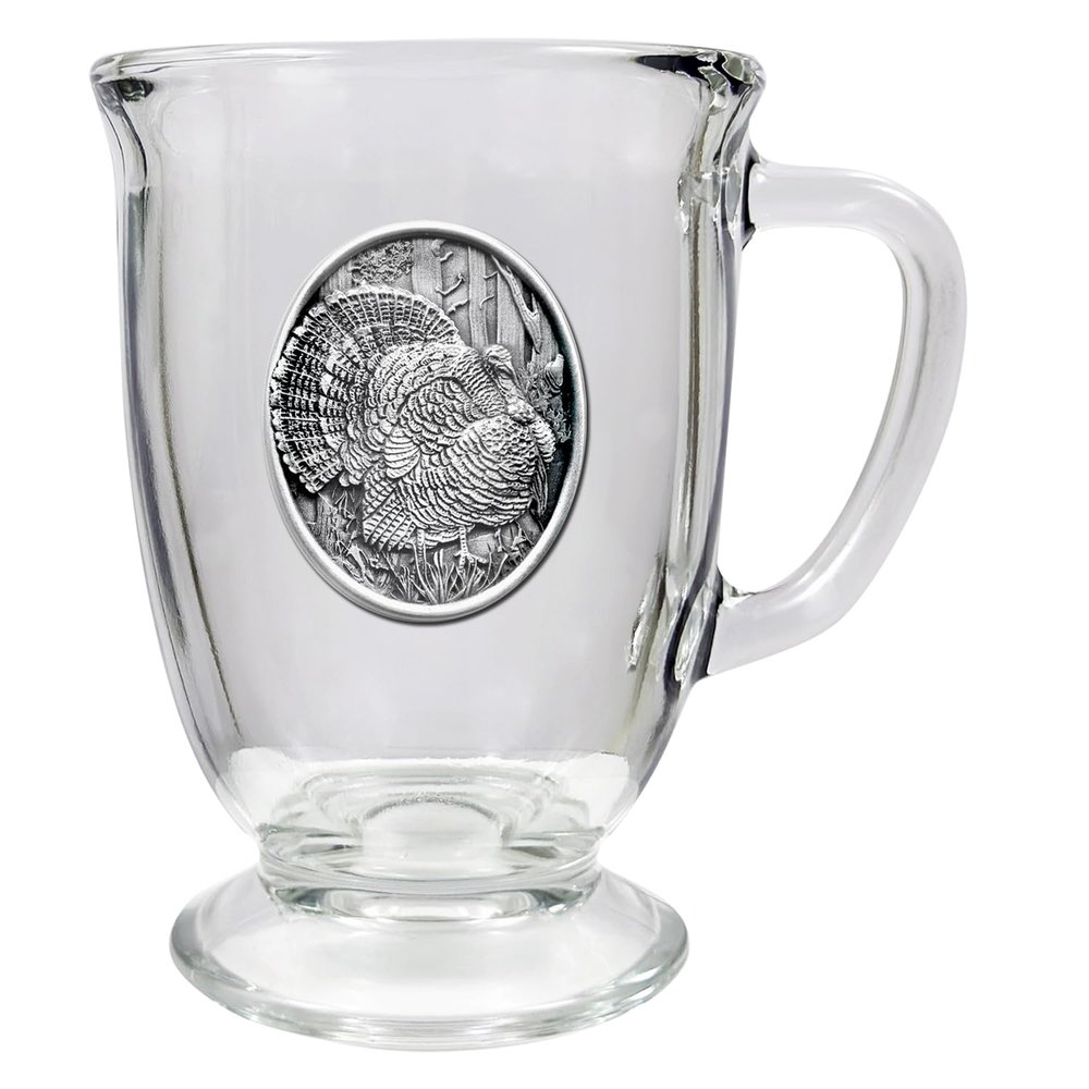 Heritage Pewter Turkeys Clear Coffee Mug