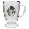 Heritage Pewter Whitetail 15 oz. Clear Coffee Mug | Mug for Coffee, Beverages | Intricately Crafted Metal Pewter Inlay view 1