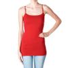 Plain Long Spaghetti Strap Tank Top Camis Basic Camisole Cotton, Red, Size Medium view 1