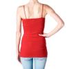Plain Long Spaghetti Strap Tank Top Camis Basic Camisole Cotton, Red, Size Medium view 2