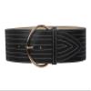 75mm Fashion Stitching Leather Belt Size: S/M - 32 Color: Black view 1