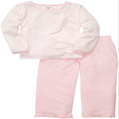 Carter's Girls' 2 Pc L/S PJ Set - Pink Dot - 7