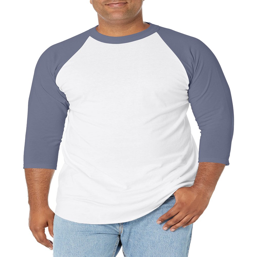 Soffe Classic Baseball Jersey, White/Gun Metal, Small