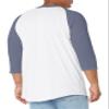 Soffe Classic Baseball Jersey, White/Gun Metal, Small view 2