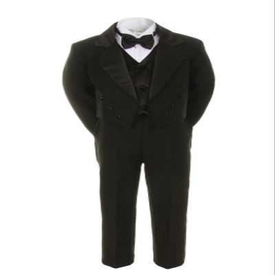 Unotux Boys Suits Black Bow Tie Vest Sets Tail Tuxedos Baby Toddlers Kids Teens (2T)
